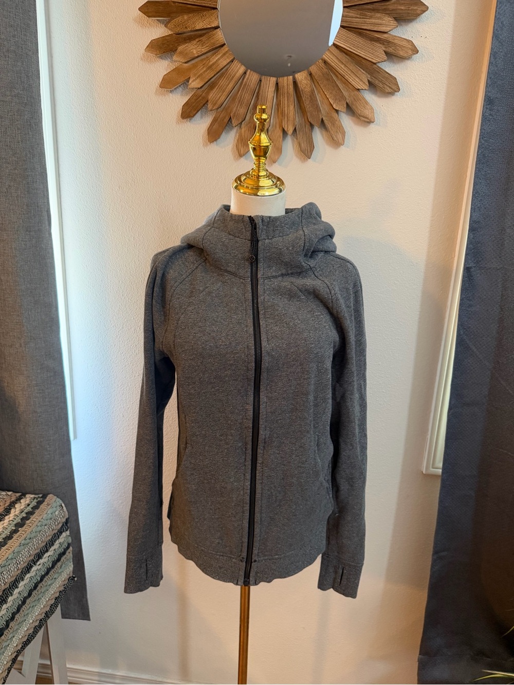 🩶 Lululemon Scuba Hoodie Heathered Gray Full Zip Size 8